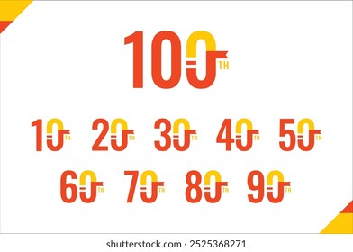 100. Spaß Zahl Jubiläum Feier Design Illustration Kollektion