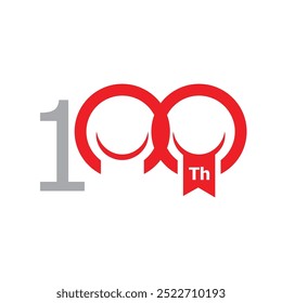 100 Th Simple Anniversary Number Design Collection Gold