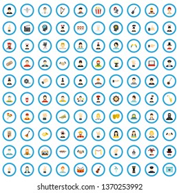 100 theatre actor icons set in flat style for any design vector illustration