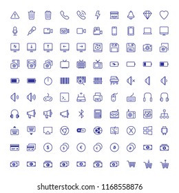 100 Thin Business Icon Set. Flat icon set