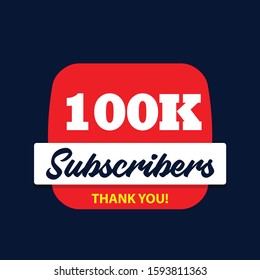 100 thousand subscribers celebration thank you background design