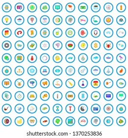100 time icons set in cartoon style for any design vector illustration