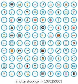 100 time management icons set in cartoon style for any design vector illustration