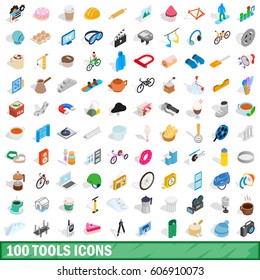 100 tools icons set in isometric 3d style for any design vector illustration