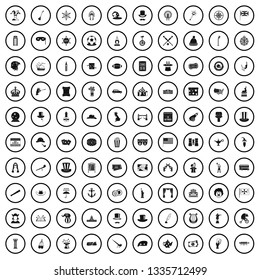 100 top hat icons set in simple style for any design vector illustration