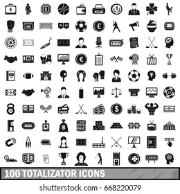 100 totalizator icons set in simple style for any design vector illustration