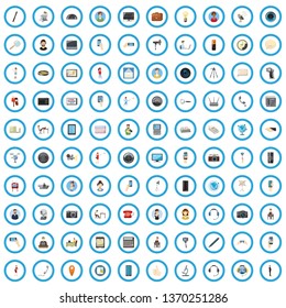 100 touch screen icons set in cartoon style for any design vector illustration