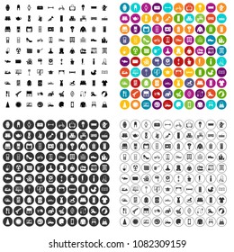 100 trade exhibition icons set vector in 4 variant for any web design isolated on white