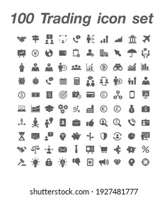 100 vector de conjunto de iconos de comercio