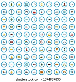 100 traffic icons set in flat style for any design vector illustration