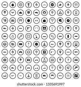 100 traffic icons set in simple style for any design vector illustration