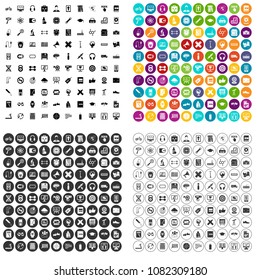 100 training icons set vector in 4 variant for any web design isolated on white