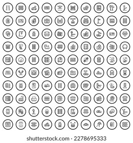 100 transport icons set. Outline illustration of 100 transport icons vector set isolated on white background