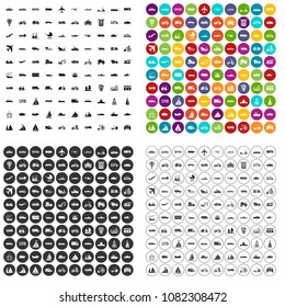 100 transportation icons set vector in 4 variant for any web design isolated on white
