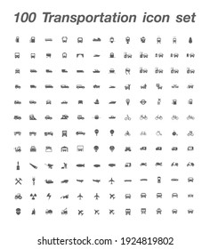 100 Transportion icon set Vector