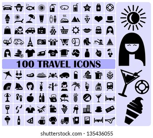 100 travel icons