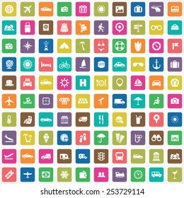 100 travel icons, universal set 