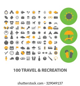 100 travel & recreation icons