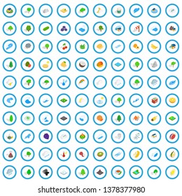 100 tree icons set in isometric 3d style for any design vector illustration