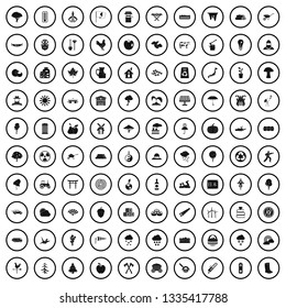 100 tree icons set in simple style for any design vector illustration