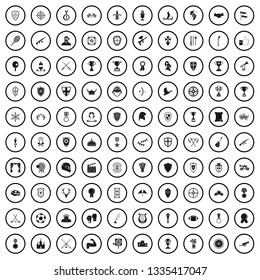 100 trophy and awards icons set in simple style for any design vector illustration