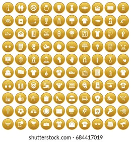 100 t-shirt icons set gold