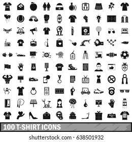 100 t-shirt icons set in simple style for any design vector illustration