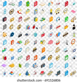 100 type icons set in isometric 3d style for any design vector illustration