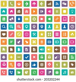 100 UI Icons For Web and Mobile