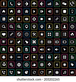 100 UI Icons For Web and Mobile
