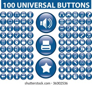 100 universal buttons. vector