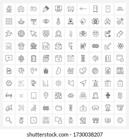 100 Universal Icons Pixel Perfect Symbols of animal; cat; paint; box; shopping Vector Illustration