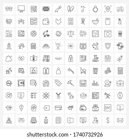 100 Universal Icons Pixel Perfect Symbols of ticket slip; ticket; electronics; project; form Vector Illustration