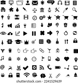 100 Universal icons Set Vector