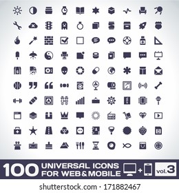 100 Universal Icons For Web and Mobile volume 3