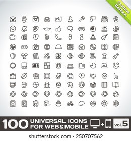 100 Universal Icons For Web and Mobile volume 5