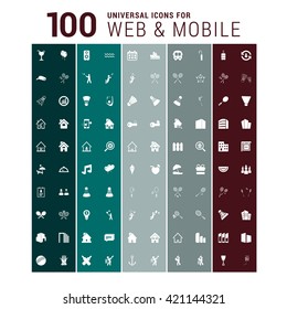 100 Universal mobile and web icon