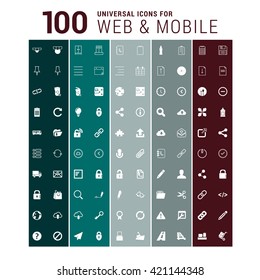 100 Universal mobile and web icon