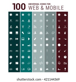 100 Universal mobile and web icon