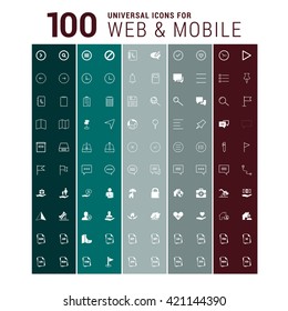 100 Universal mobile and web icon