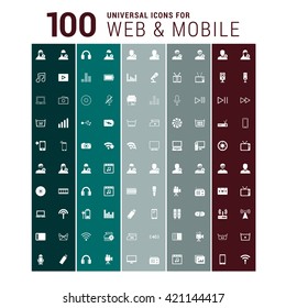 100 Universal mobile and web icon