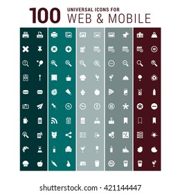 100 Universal mobile and web icon