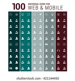 100 Universal mobile and web icon