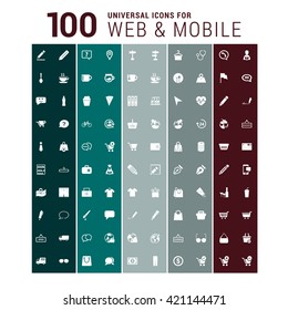 100 Universal mobile and web icon