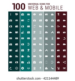100 Universal mobile and web icon