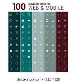 100 Universal mobile and web icon