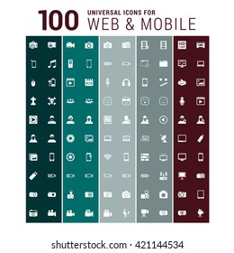 100 Universal mobile and web icon
