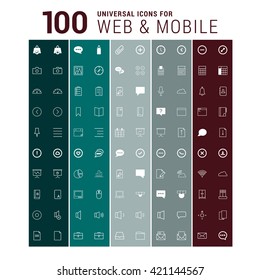 100 Universal mobile and web icon