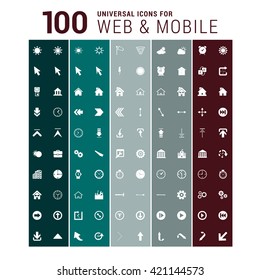 100 Universal mobile and web icon