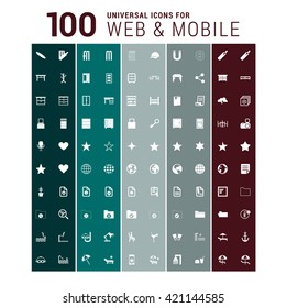 100 Universal mobile and web icon